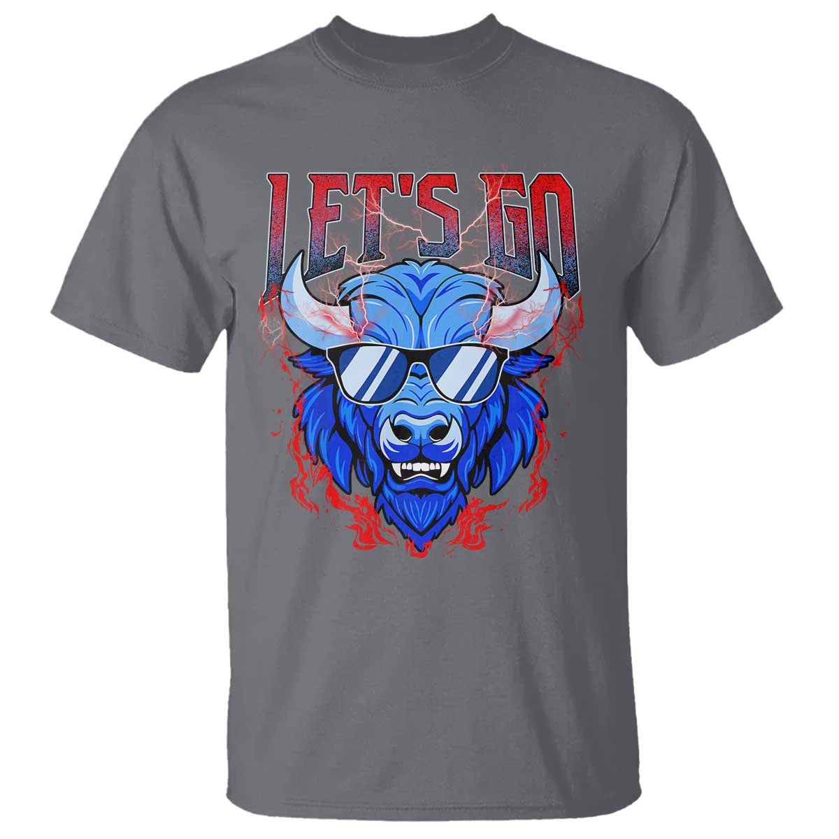 Let's Go BFB T Shirt Fan Apparel WNY Pride TS10 Charcoal Print Your Wear