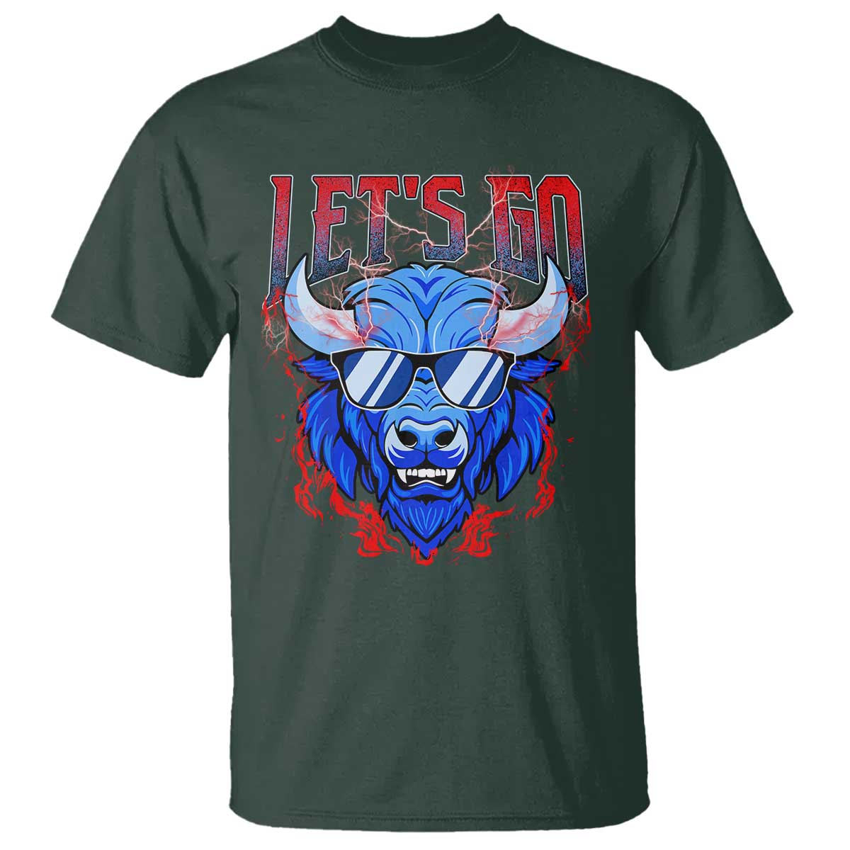 Let's Go Buffalo T Shirt Fan Apparel WNY Pride TS10 Dark Forest Green Print Your Wear