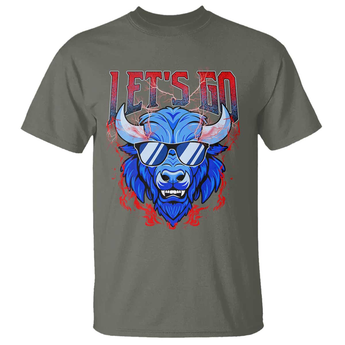 Let's Go Buffalo T Shirt Fan Apparel WNY Pride TS10 Military Green Print Your Wear