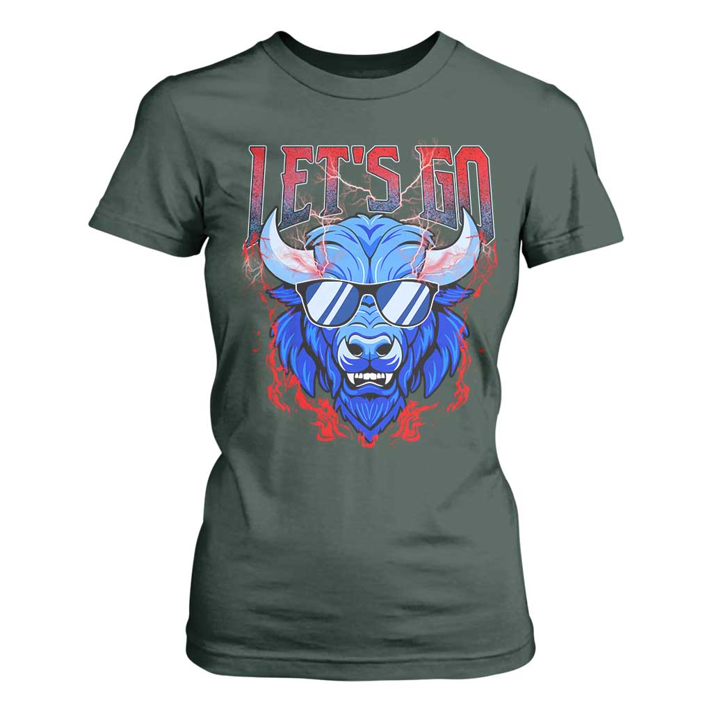 Let's Go Buffalo T Shirt For Women Fan Apparel WNY Pride TS10 Dark Forest Green Print Your Wear