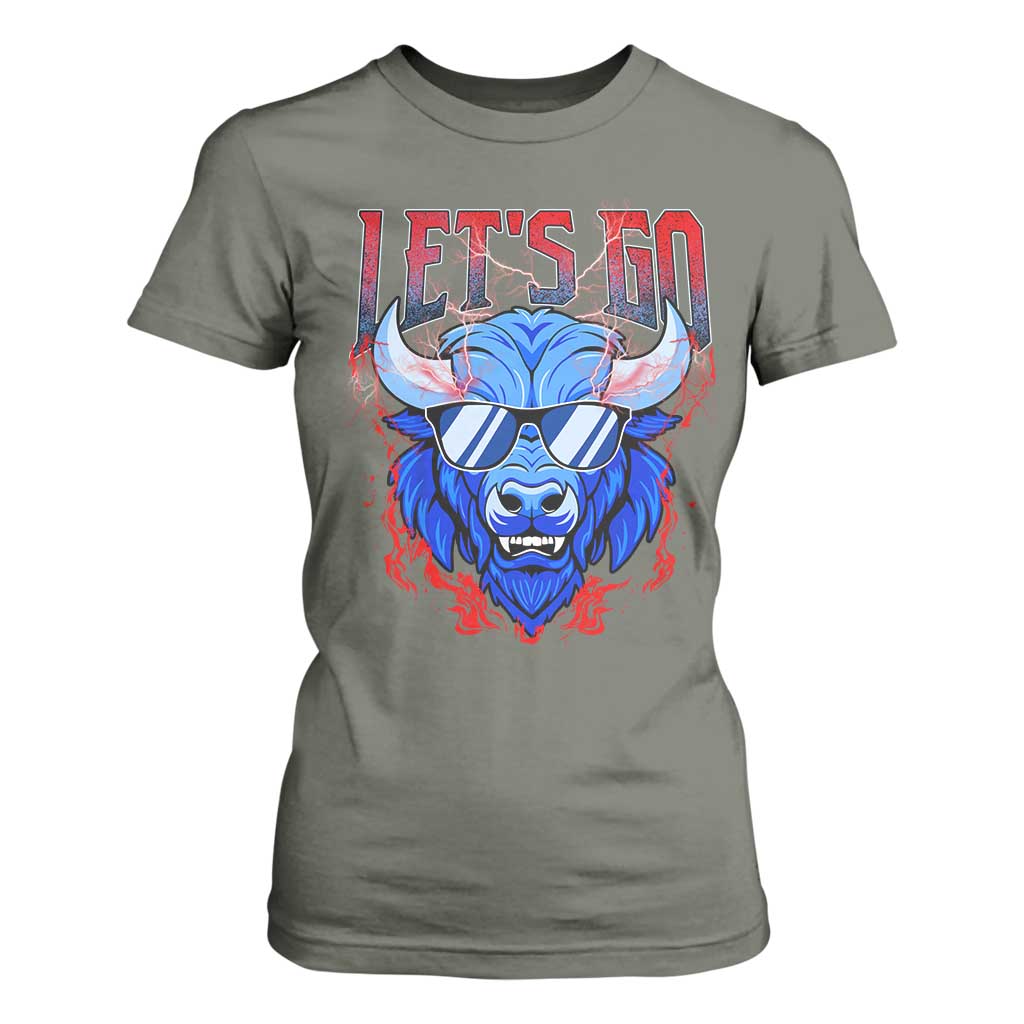 Let's Go BFB T Shirt For Women Fan Apparel WNY Pride TS10 Military Green Print Your Wear