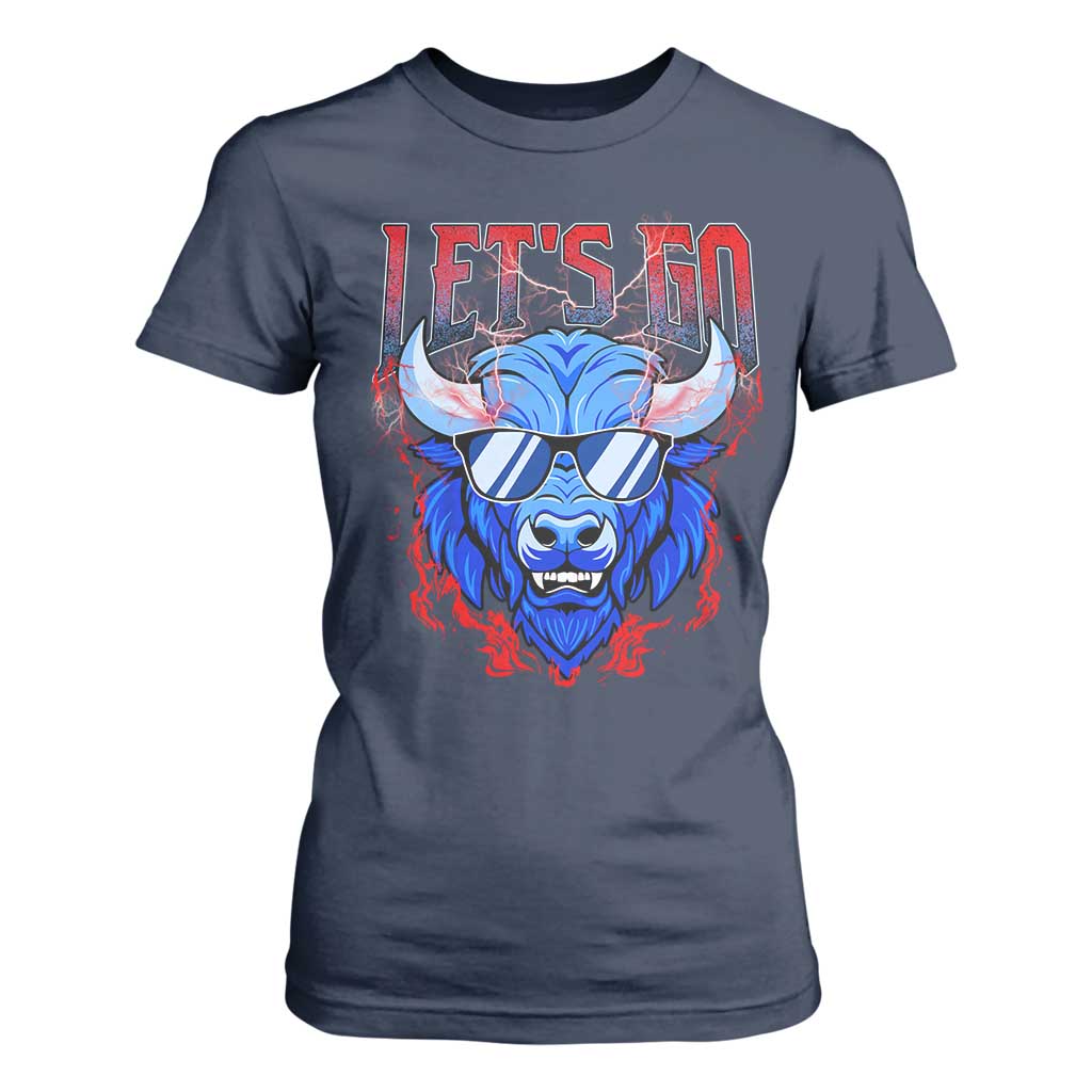 Let's Go Buffalo T Shirt For Women Fan Apparel WNY Pride TS10 Navy Print Your Wear