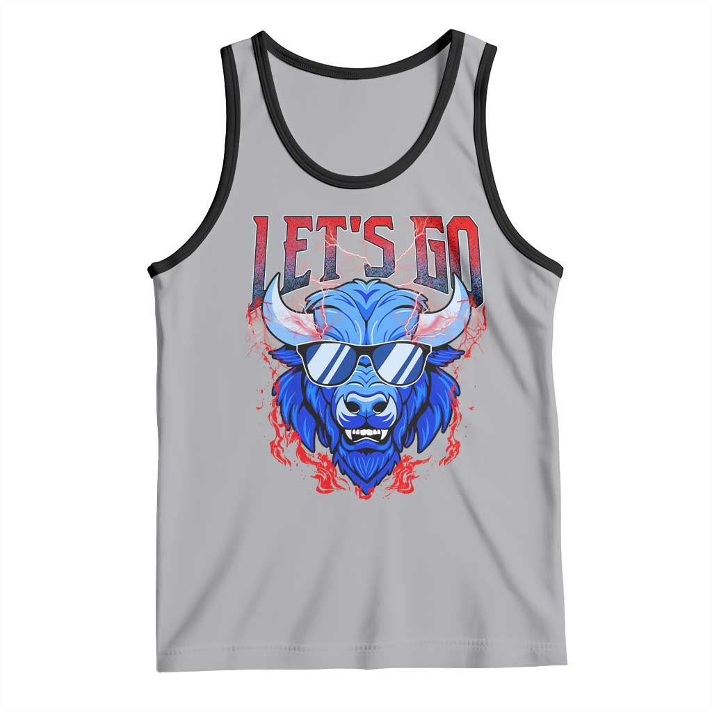 Let's Go BFB Tank Top Fan Apparel WNY Pride TS10 Athletic Heather Black Print Your Wear