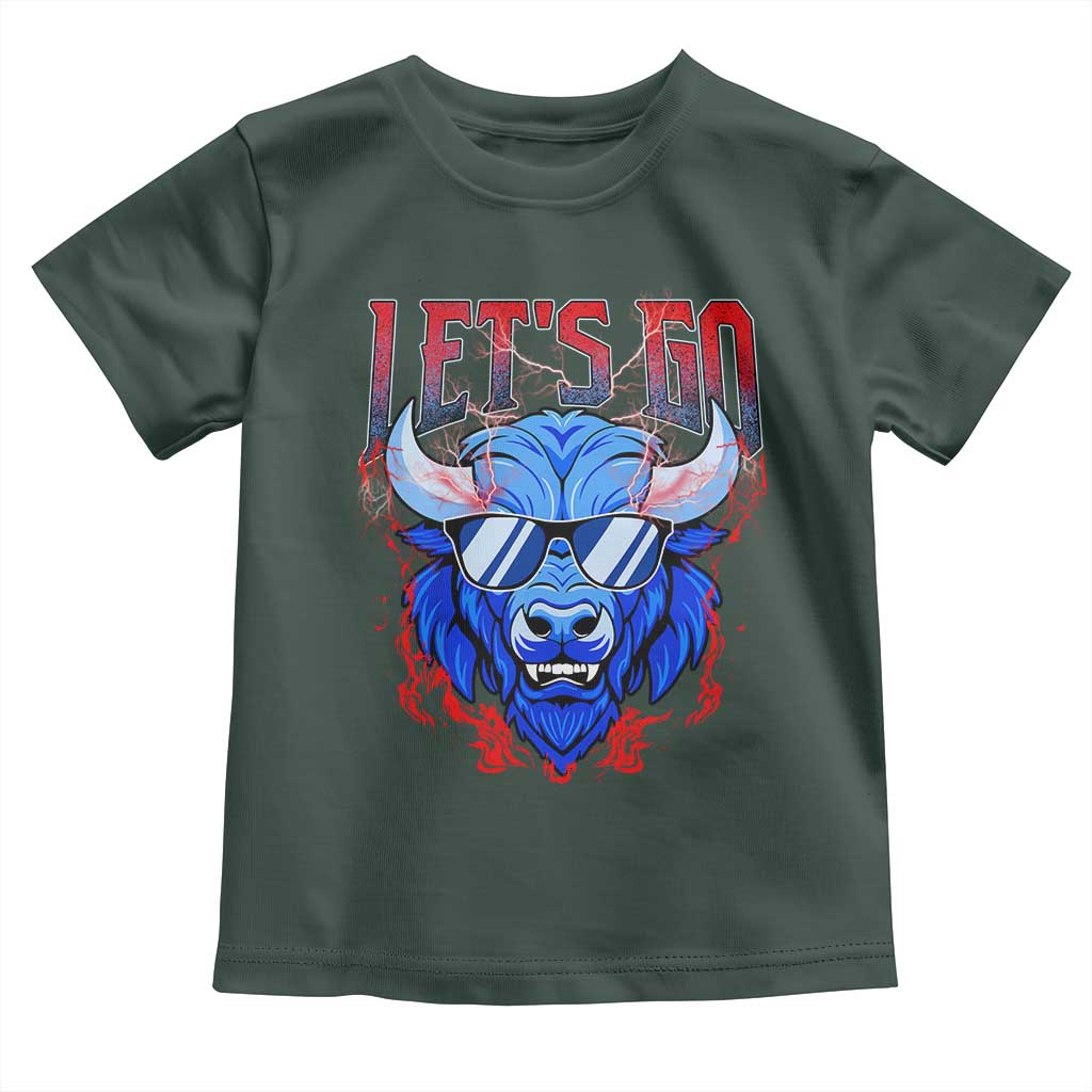 Let's Go BFB Toddler T Shirt Fan Apparel WNY Pride TS10 Dark Forest Green Print Your Wear