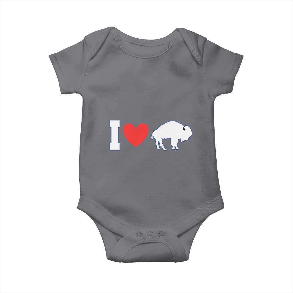 Vintage BF Baby Onesie American I Love Bison TS10 Charcoal Print Your Wear