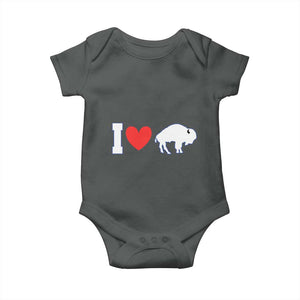 Vintage Buffalo Baby Onesie American I Love Bison TS10 Dark Heather Print Your Wear