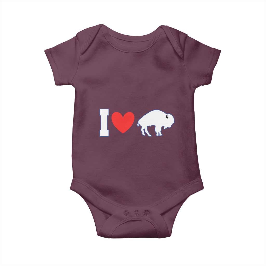 Vintage BF Baby Onesie American I Love Bison TS10 Maroon Print Your Wear