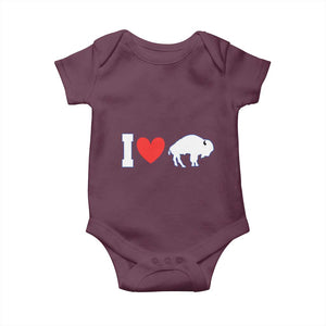 Vintage Buffalo Baby Onesie American I Love Bison TS10 Maroon Print Your Wear