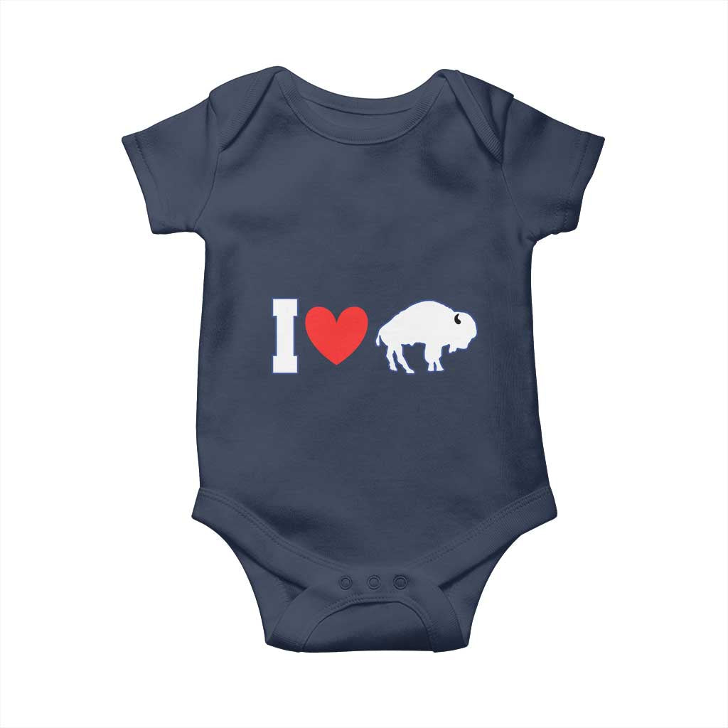 Vintage Buffalo Baby Onesie American I Love Bison TS10 Navy Print Your Wear