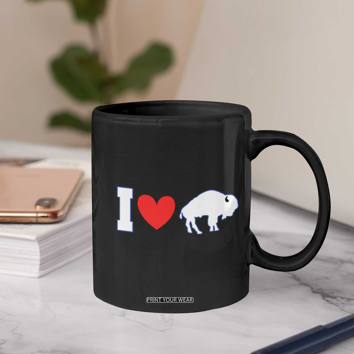 Vintage Buffalo Coffee Mug American I Love Bison TS10 Print Your Wear