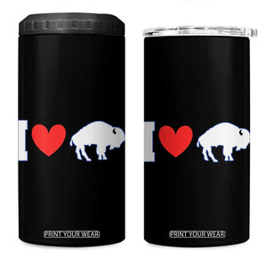 Vintage BF 4 in 1 Can Cooler Tumbler American I Love Bison TS10 One Size: 16 oz Black Print Your Wear
