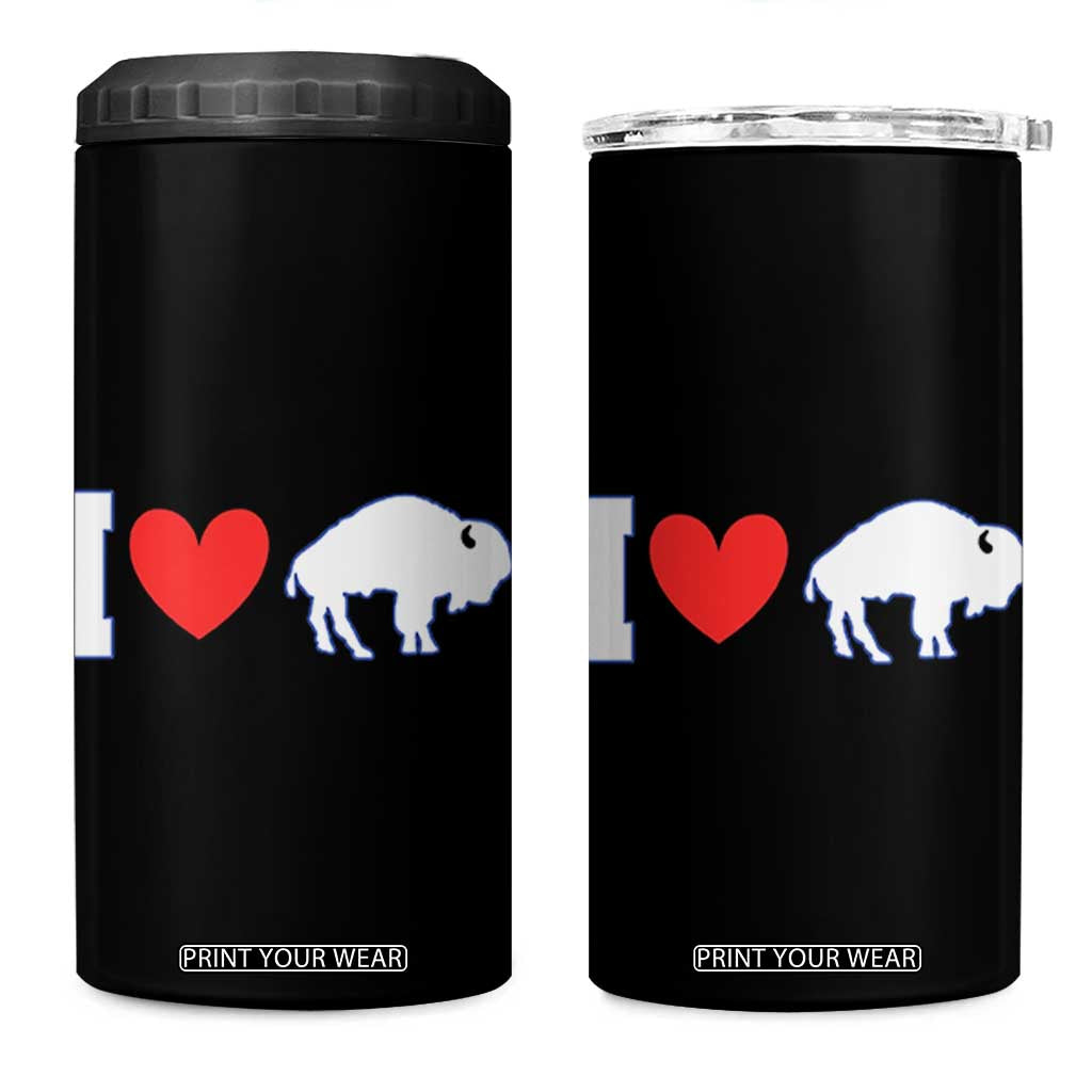 Vintage Buffalo 4 in 1 Can Cooler Tumbler American I Love Bison TS10 One Size: 16 oz Black Print Your Wear
