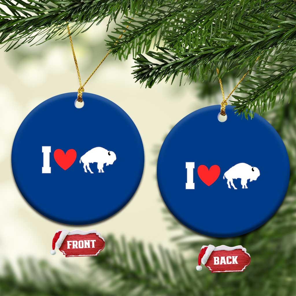Vintage BF Ceramic Ornament American I Love Bison TS10 1pc Blue Print Your Wear