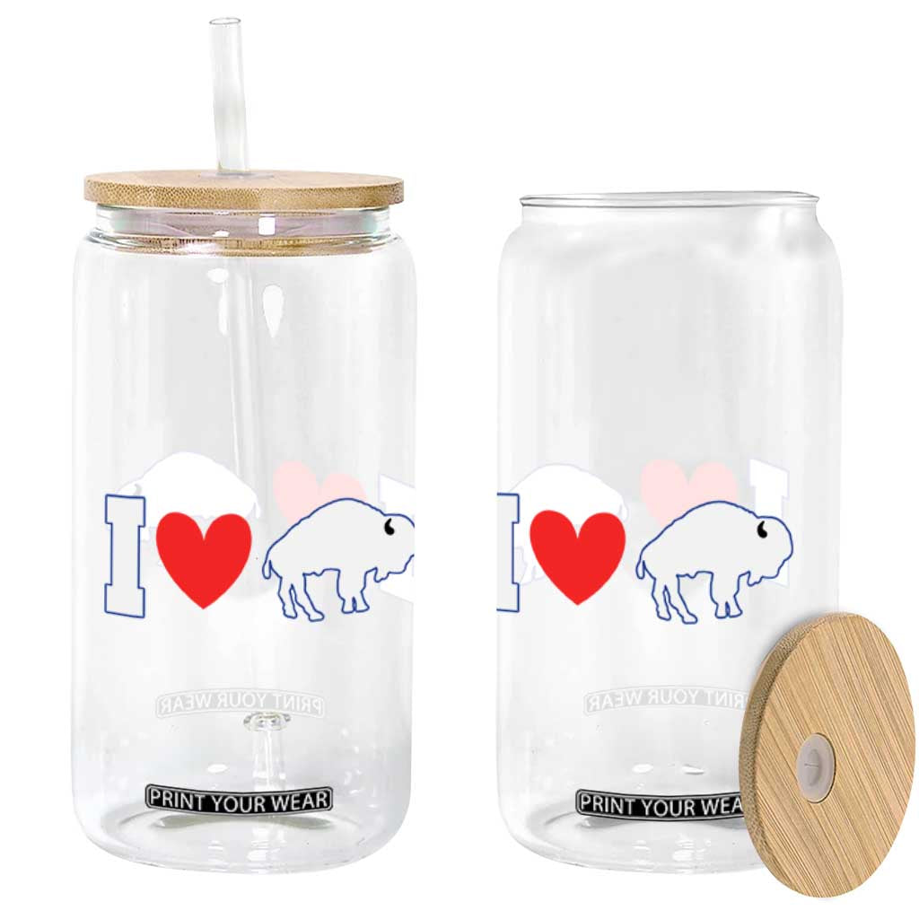 Vintage Buffalo Glass Can American I Love Bison TS10 Print Your Wear