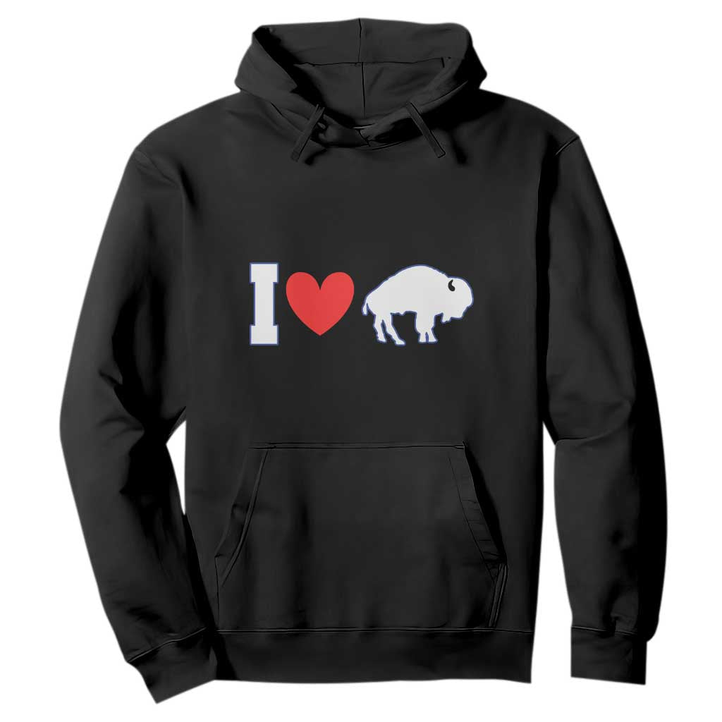 Vintage Buffalo Hoodie American I Love Bison TS10 Black Print Your Wear