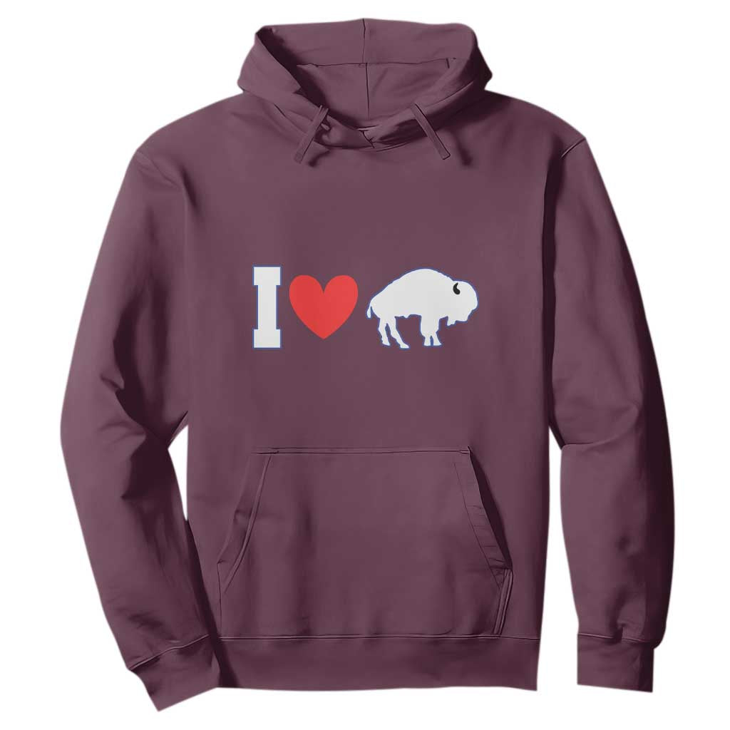 Vintage BF Hoodie American I Love Bison TS10 Maroon Print Your Wear
