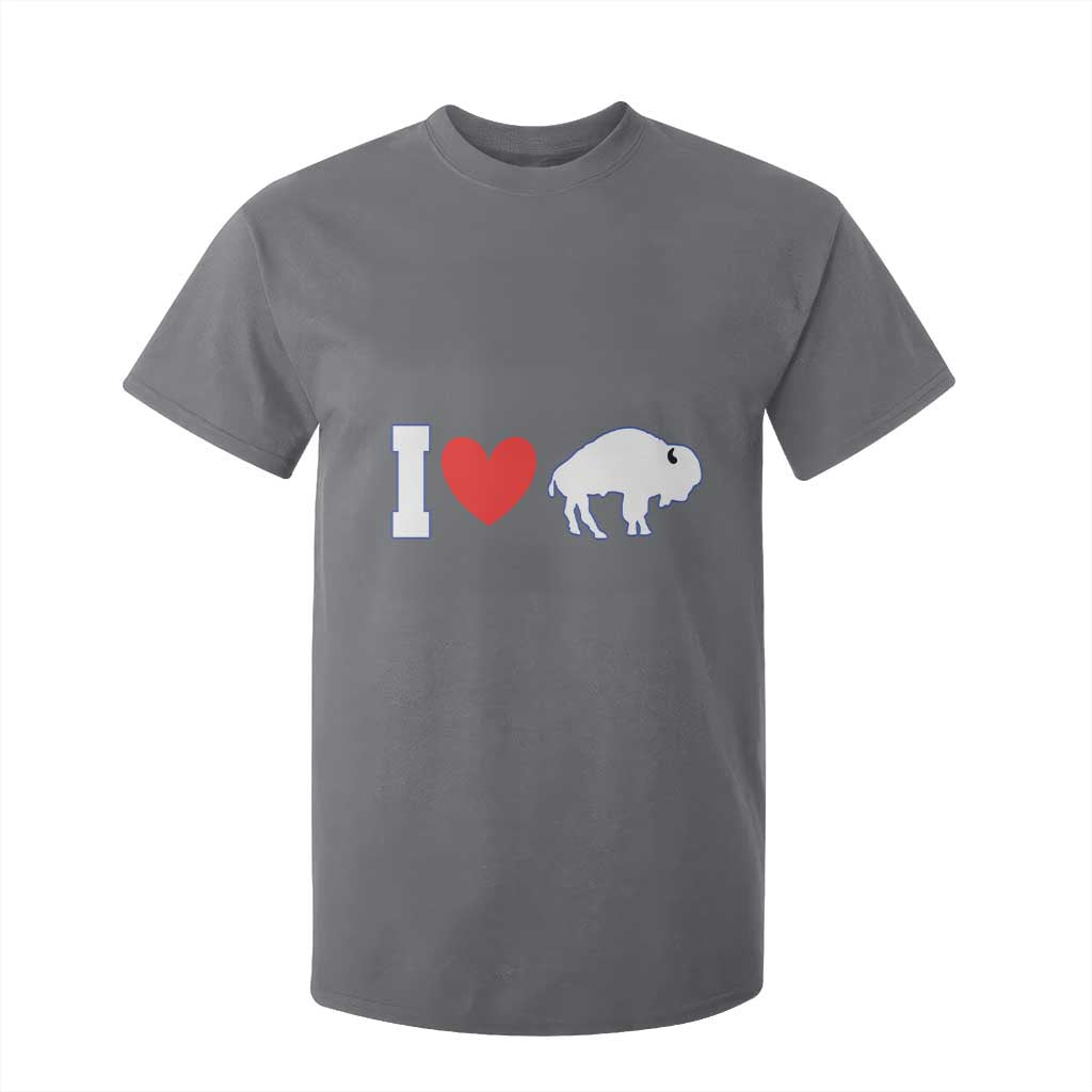 Vintage BF T Shirt For Kid American I Love Bison TS10 Charcoal Print Your Wear