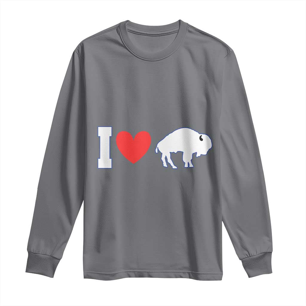 Vintage Buffalo Long Sleeve Shirt American I Love Bison TS10 Charcoal Print Your Wear