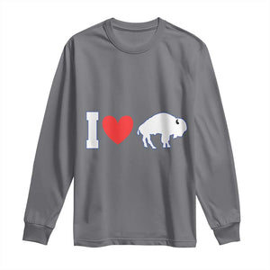 Vintage Buffalo Long Sleeve Shirt American I Love Bison TS10 Charcoal Print Your Wear