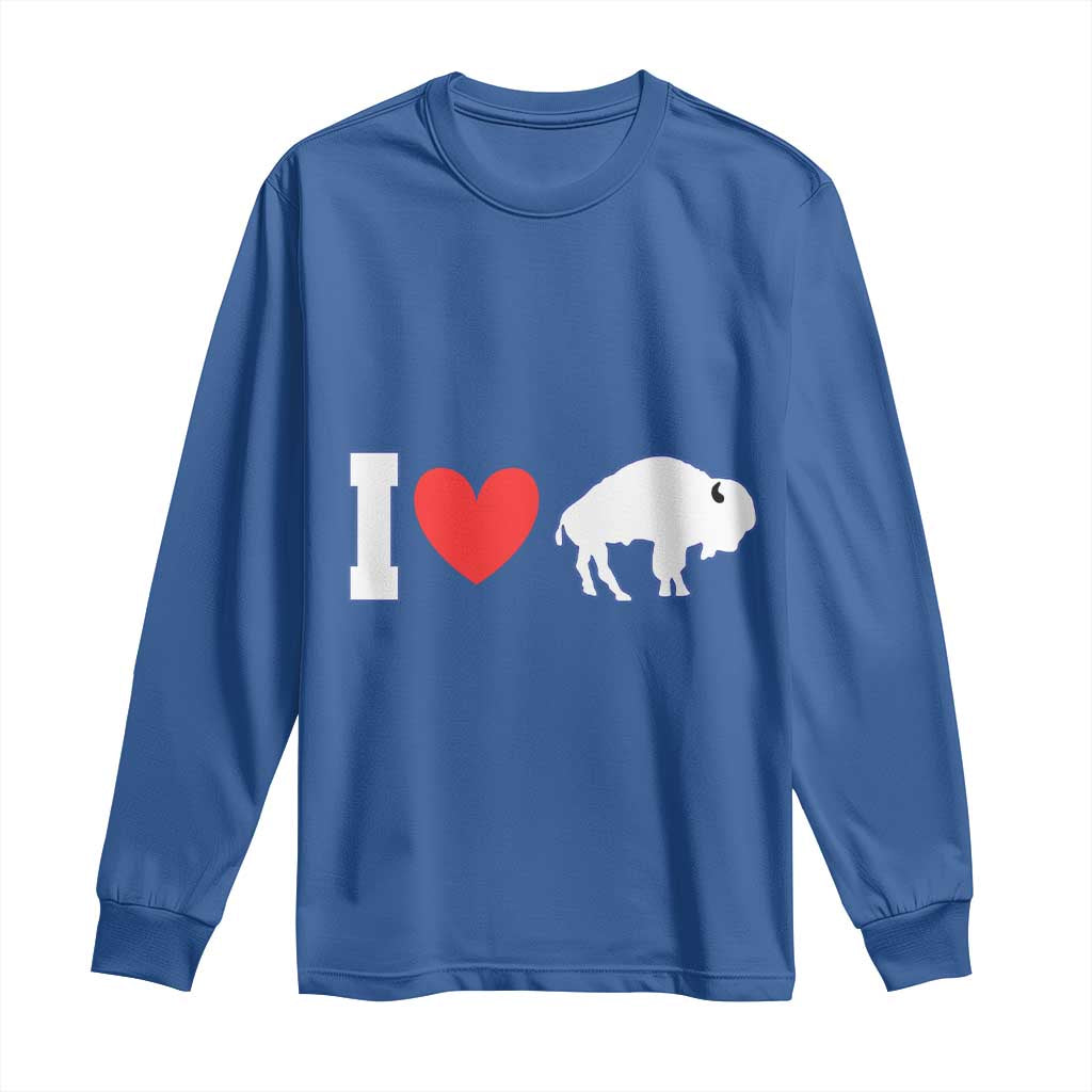 Vintage Buffalo Long Sleeve Shirt American I Love Bison TS10 Royal Blue Print Your Wear