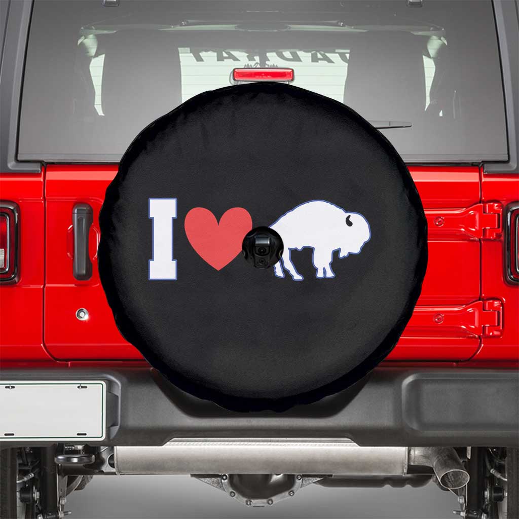 Vintage Buffalo Spare Tire Cover American I Love Bison TS10 Black Print Your Wear