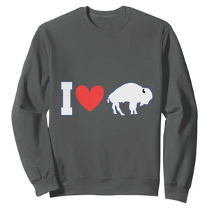 Vintage Buffalo Sweatshirt American I Love Bison TS10 Dark Heather Print Your Wear
