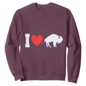 Vintage Buffalo Sweatshirt American I Love Bison TS10 Maroon Print Your Wear
