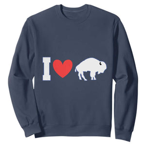 Vintage Buffalo Sweatshirt American I Love Bison TS10 Navy Print Your Wear
