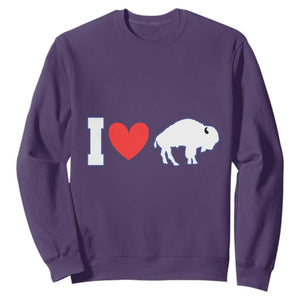 Vintage Buffalo Sweatshirt American I Love Bison TS10 Purple Print Your Wear