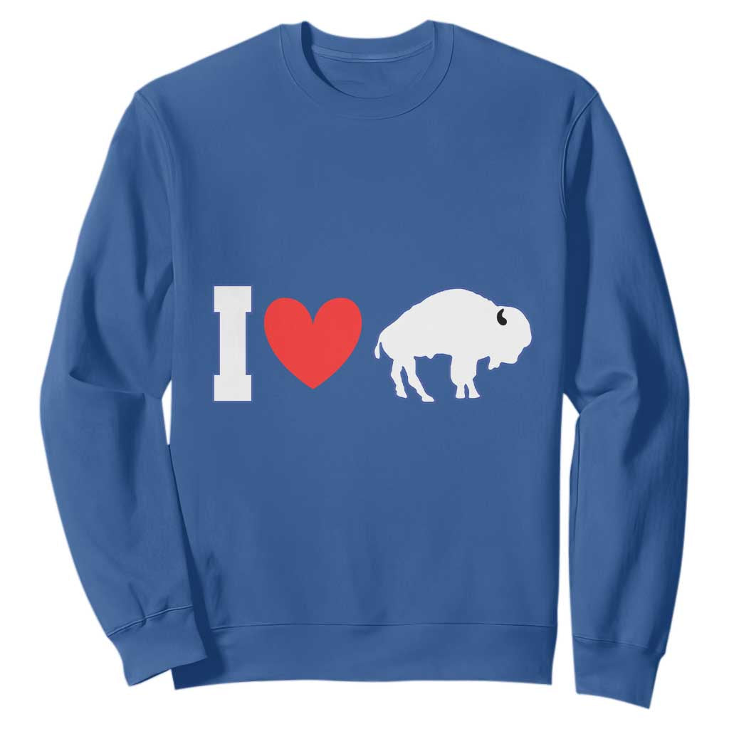 Vintage Buffalo Sweatshirt American I Love Bison TS10 Royal Blue Print Your Wear