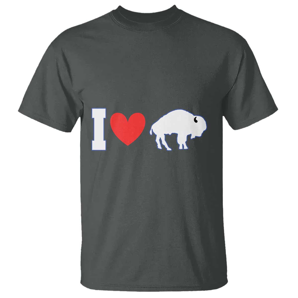 Vintage Buffalo T Shirt American I Love Bison TS10 Dark Heather Print Your Wear