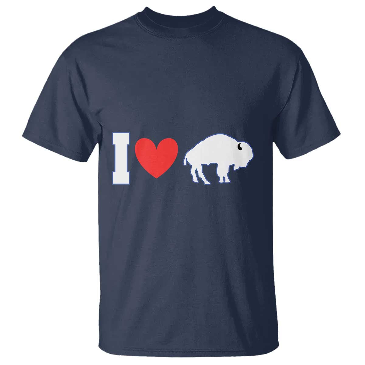 Vintage BF T Shirt American I Love Bison TS10 Navy Print Your Wear