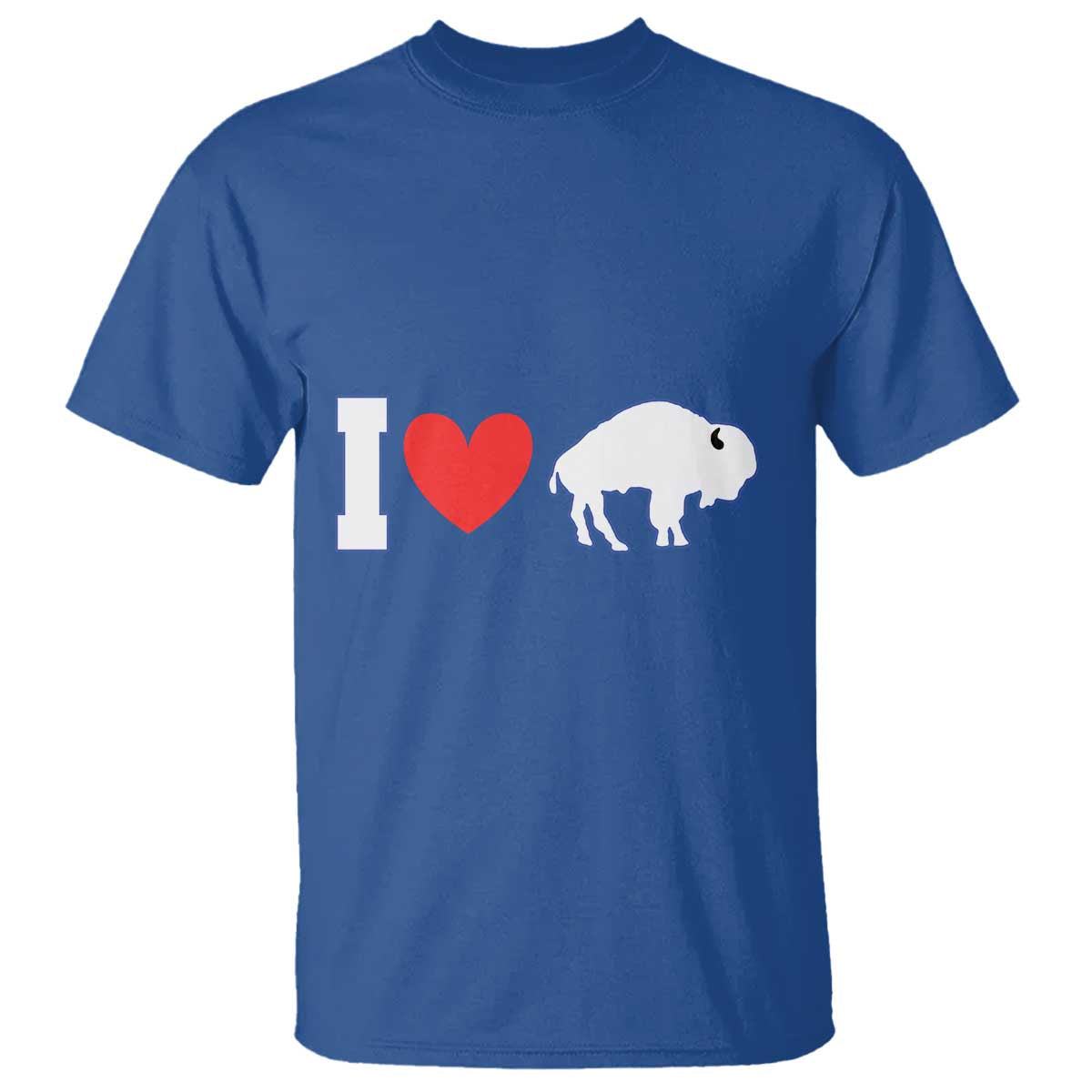 Vintage BF T Shirt American I Love Bison TS10 Royal Blue Print Your Wear