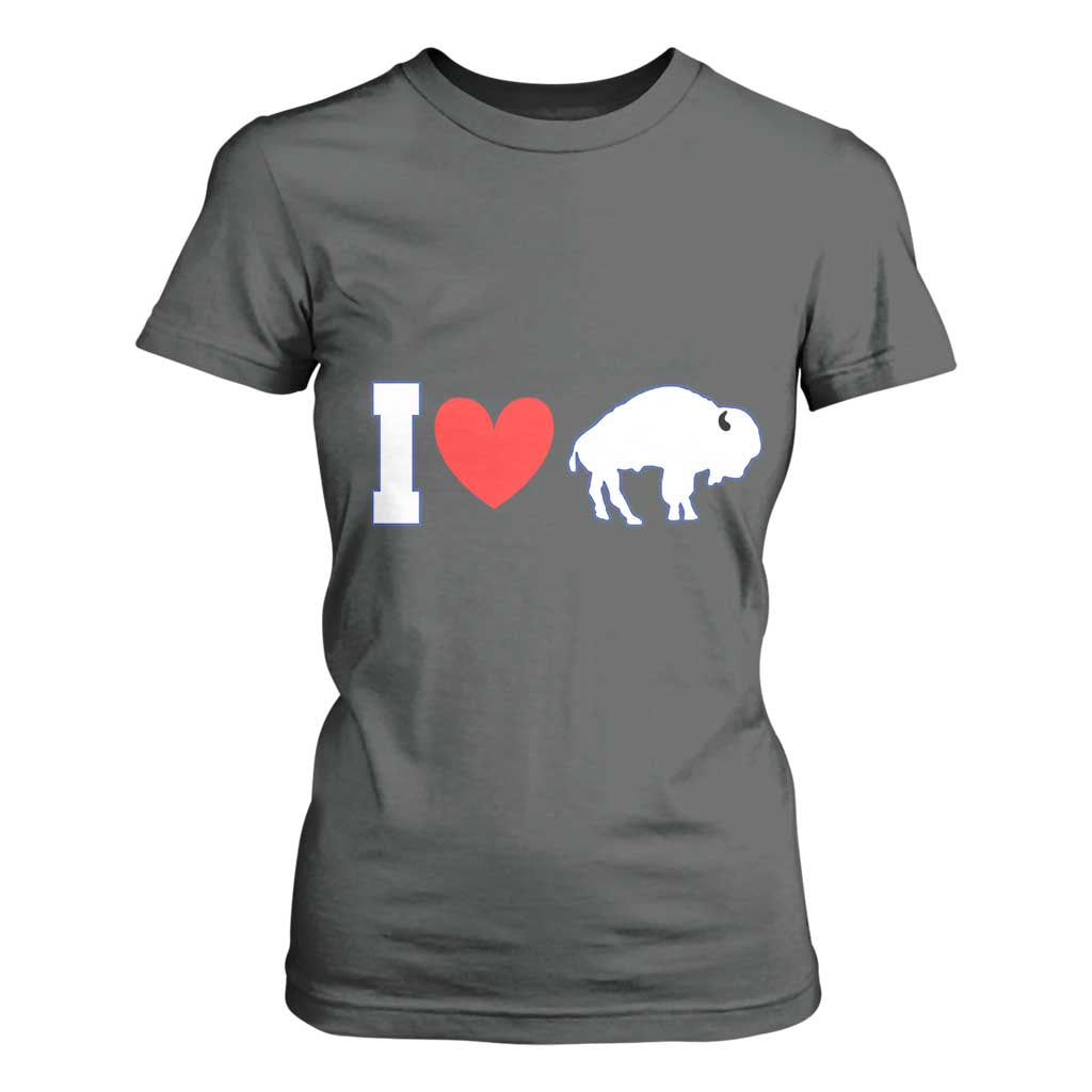 Vintage BF T Shirt For Women American I Love Bison TS10 Dark Heather Print Your Wear