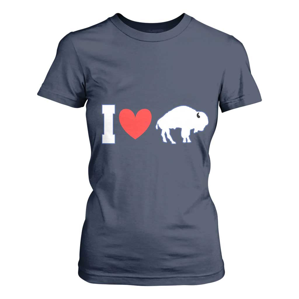 Vintage Buffalo T Shirt For Women American I Love Bison TS10 Navy Print Your Wear