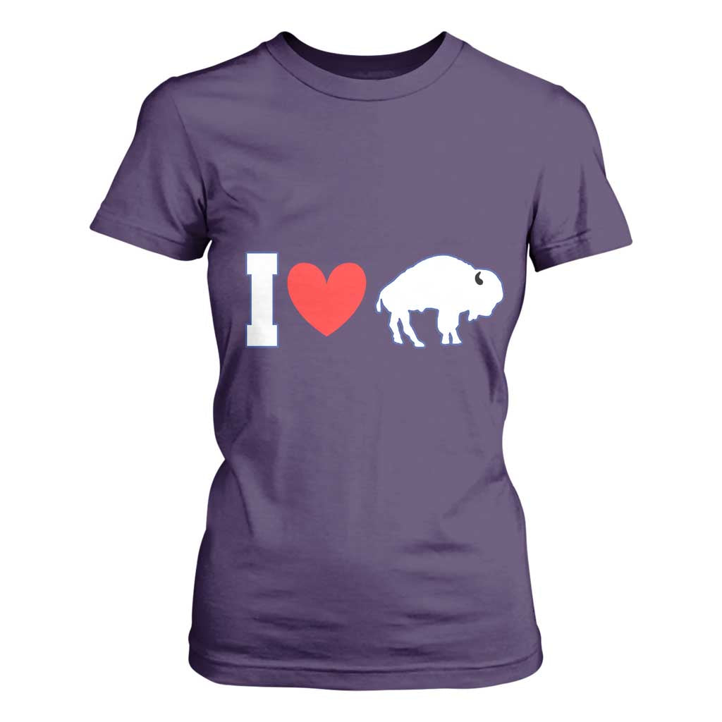 Vintage BF T Shirt For Women American I Love Bison TS10 Purple Print Your Wear