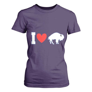 Vintage BF T Shirt For Women American I Love Bison TS10 Purple Print Your Wear