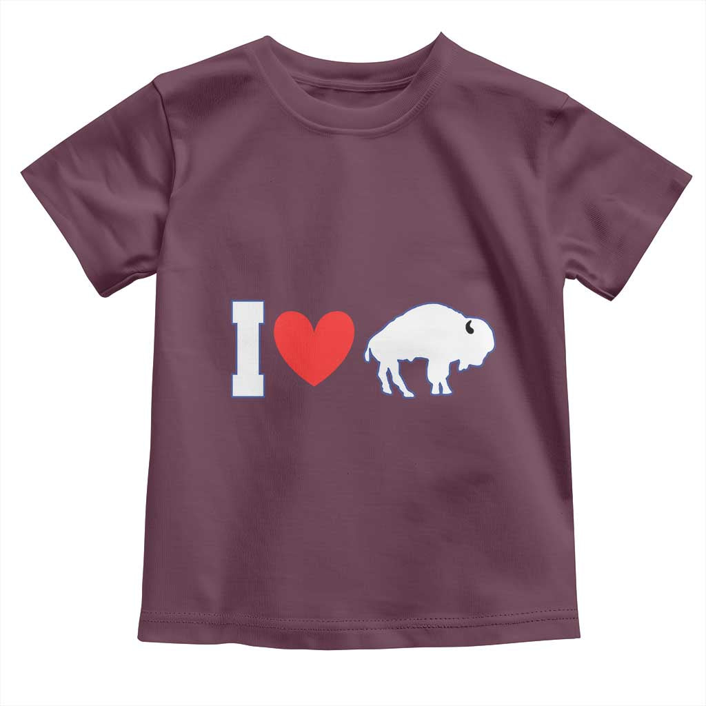 Vintage Buffalo Toddler T Shirt American I Love Bison TS10 Maroon Print Your Wear