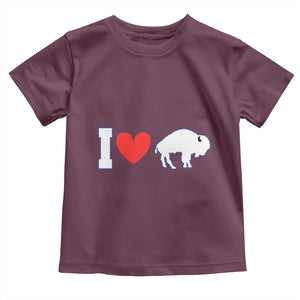 Vintage Buffalo Toddler T Shirt American I Love Bison TS10 Maroon Print Your Wear