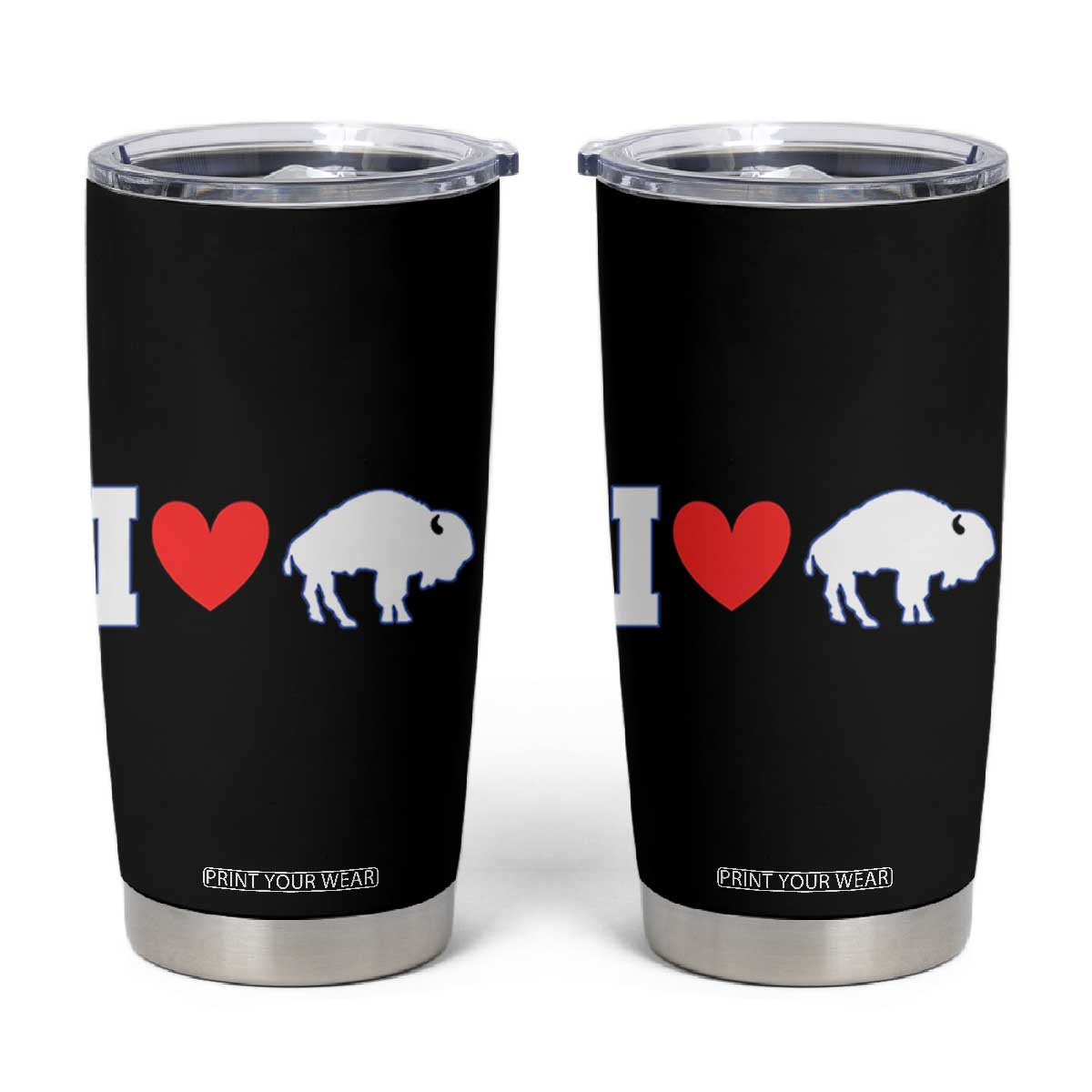 Vintage Buffalo Tumbler Cup American I Love Bison TS10 Black Print Your Wear
