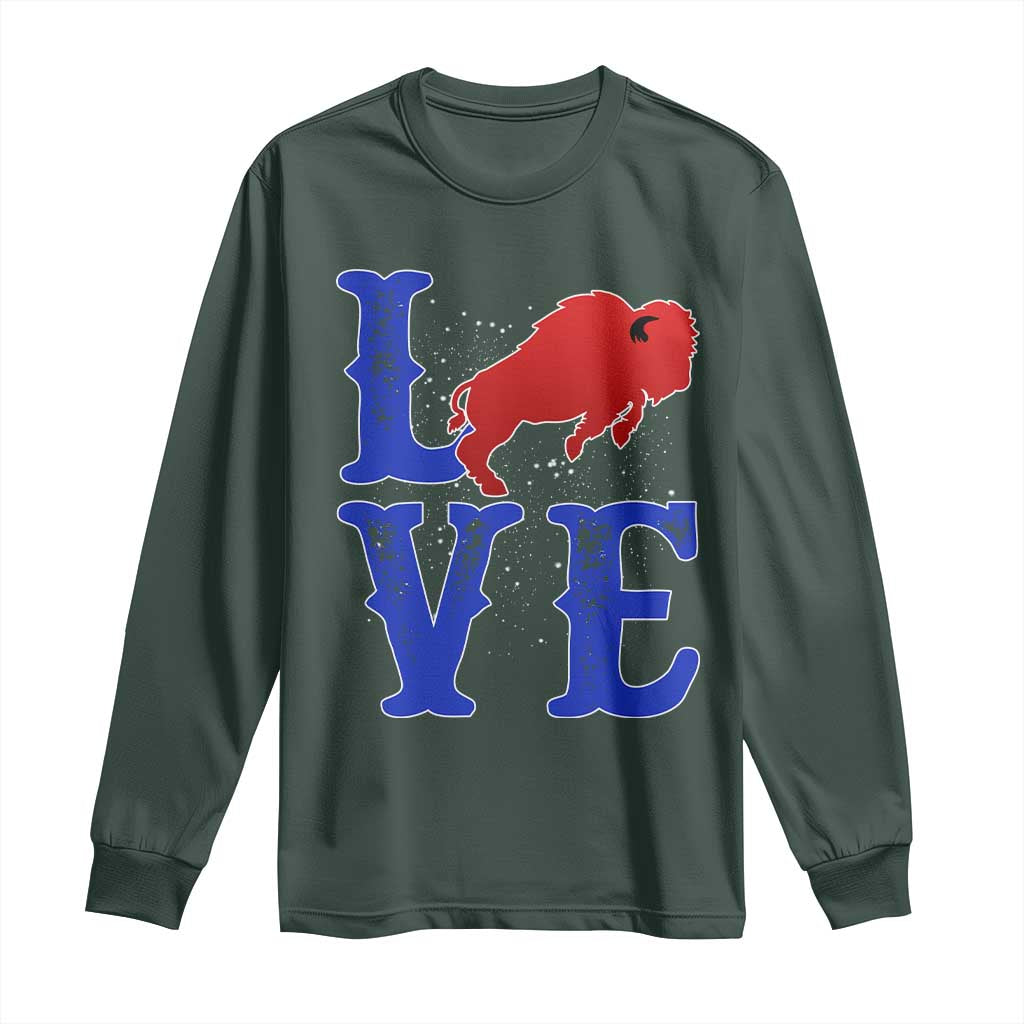 Let's Go BFB Long Sleeve Shirt WNY Pride Mafia Gift Wild American Bison Lovers TS10 Dark Forest Green Print Your Wear