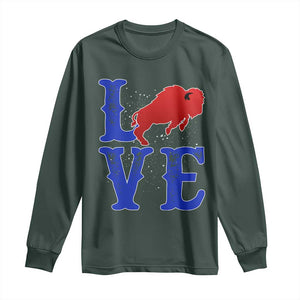 Let's Go BFB Long Sleeve Shirt WNY Pride Mafia Gift Wild American Bison Lovers TS10 Dark Forest Green Print Your Wear