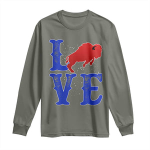 Let's Go BFB Long Sleeve Shirt WNY Pride Mafia Gift Wild American Bison Lovers TS10 Military Green Print Your Wear