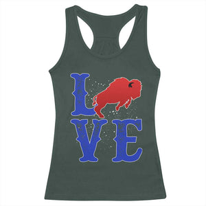 Let's Go BFB Racerback Tank Top WNY Pride Mafia Gift Wild American Bison Lovers TS10 Dark Forest Green Print Your Wear