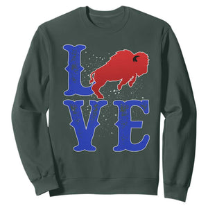 Let's Go Buffalo Sweatshirt WNY Pride Mafia Gift Wild American Bison Lovers TS10 Dark Forest Green Print Your Wear