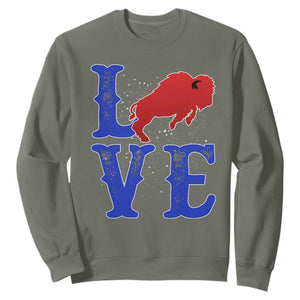 Let's Go Buffalo Sweatshirt WNY Pride Mafia Gift Wild American Bison Lovers TS10 Military Green Print Your Wear
