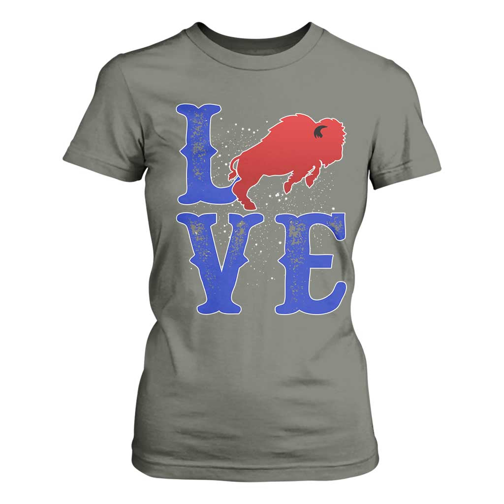 Let's Go Buffalo T Shirt For Women WNY Pride Mafia Gift Wild American Bison Lovers TS10 Military Green Print Your Wear