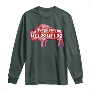 Let's Go BFB Long Sleeve Shirt WNY Pride Fan Apparel TS10 Dark Forest Green Print Your Wear