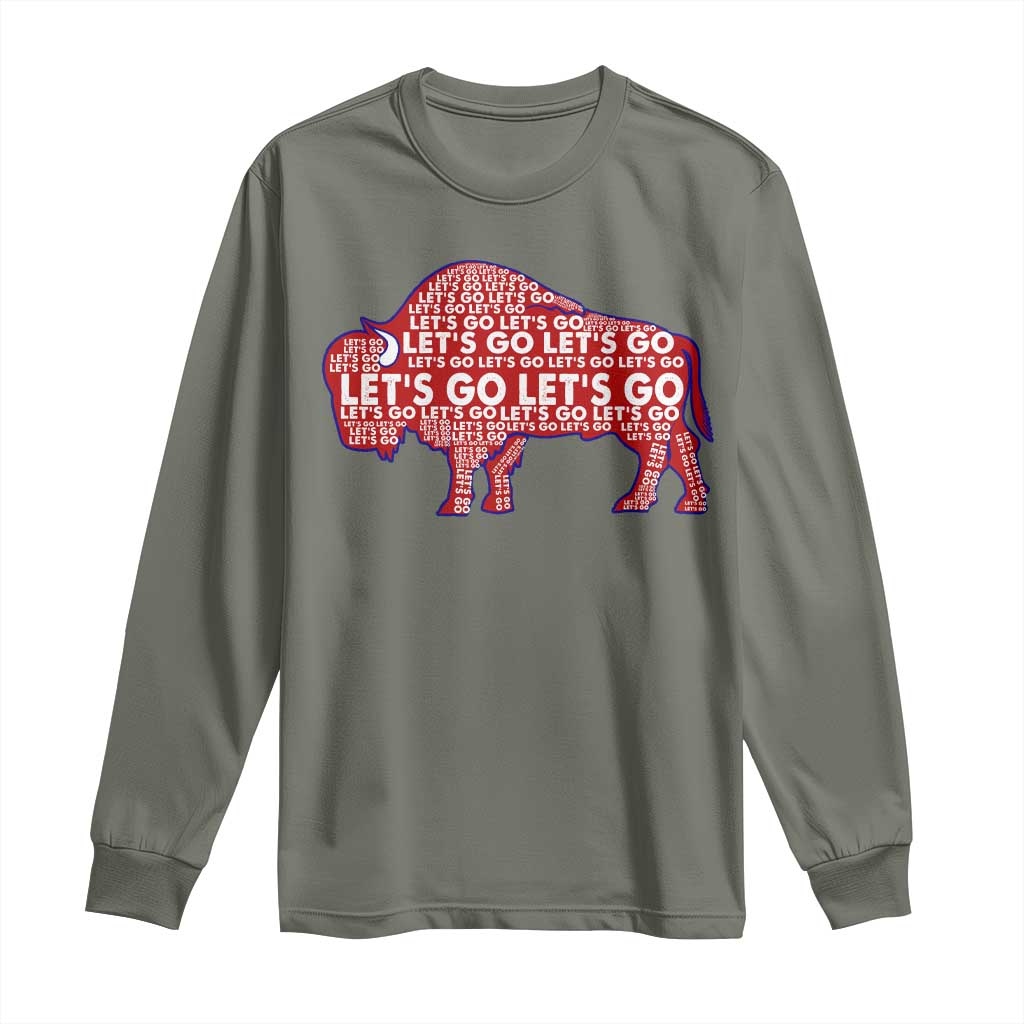 Let's Go BFB Long Sleeve Shirt WNY Pride Fan Apparel TS10 Military Green Print Your Wear