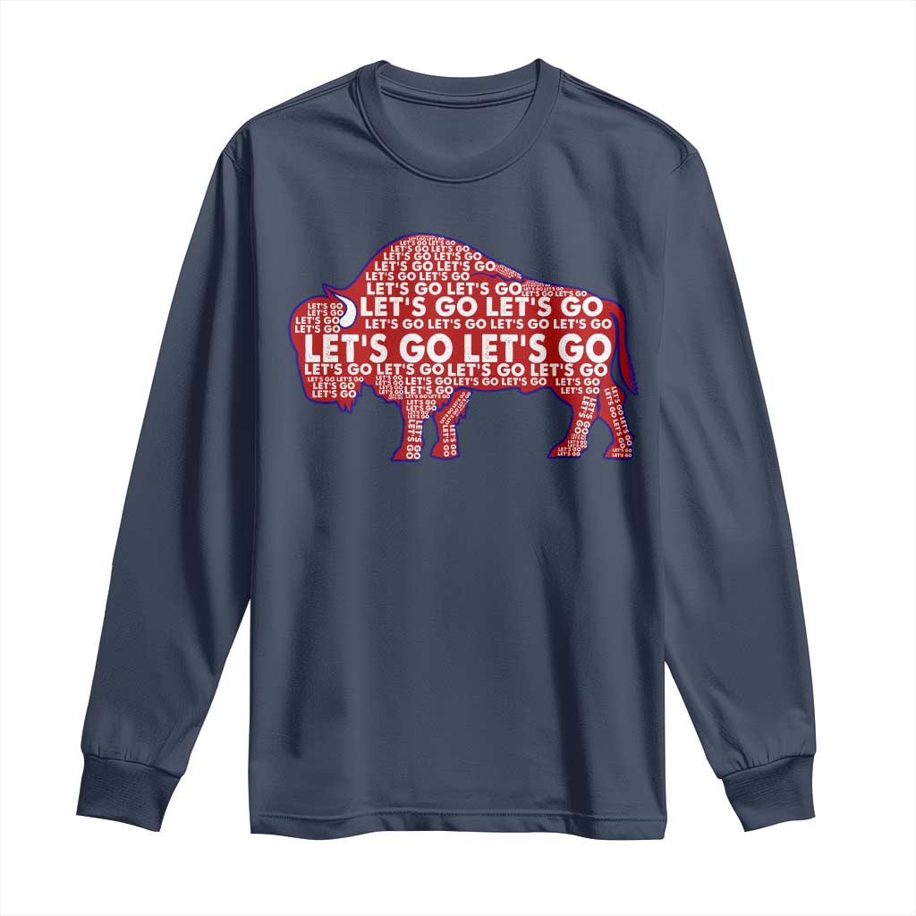 Let's Go BFB Long Sleeve Shirt WNY Pride Fan Apparel TS10 Navy Print Your Wear